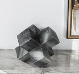 6" Black Marble Decorative Jack Tabletop Sculpture