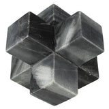 6" Black Marble Decorative Jack Tabletop Sculpture