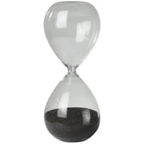 8" Clear And Gray Glass Hourglass Tabletop Sculpture