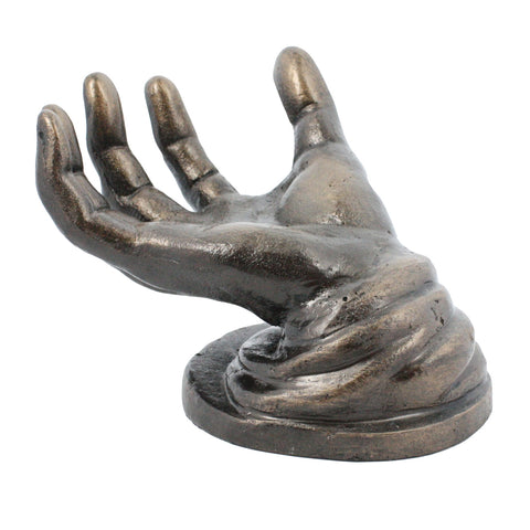 5" Black Cast Iron Hand Tabletop Sculpture