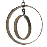 12" Rust Metal Circle Decorative Hanging Chain Sculpture
