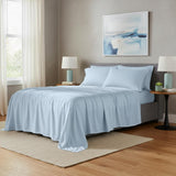 Six Piece Powder Blue Tencel Lyocell Queen Sheet Set