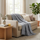 48" X 72" Light Gray Cotton Quilted Plush 15 Pound Weighted Blanket