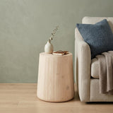 18" Natural Solid Wood Round End Table