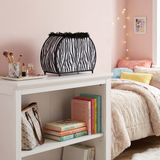 12" Black And White Funky Zebra Pattern Novelty Table Lamp