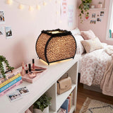 12" Brown and White Funky Leopard Pattern Novelty Table Lamp