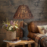 29" Gray Novelty Table Lamp With Brown Empire Shade