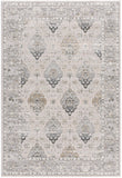 4' X 6' Gray And Ivory Oriental Washable Area Rug