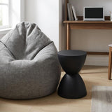 17" Black Heavy Duty Plastic Hourglass Outdoor Side Table