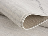 8' Beige and Gray Abstract Distressed Round Rug