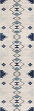 2' X 3' Blue and Beige Southwestern Non Skid Area Rug