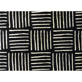 2' X 3' Black and Off White Abstract Machine Tufted Area Rug