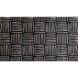 2' X 4' Black and Off White Abstract Machine Tufted Washable Area Rug With UV Protection