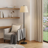 60" Bronze Traditional Shaped Floor Lamp With Tan Square Shade