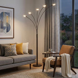 72" Bronze Five Light LED Arc Floor Lamp