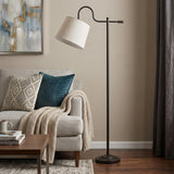 63" Bronze Adjustable Traditional Shaped Floor Lamp With Gray Square Shade
