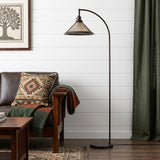 65" Bronze Traditional Shaped Floor Lamp With White Empire Shade