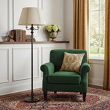 60" Bronze Metal Four Light Floor Lamp With Beige Fabric Square Shade
