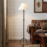 57" Black Traditional Shaped Floor Lamp With White Empire Shade