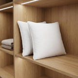 Set of Two Microfiber Down Alternative Medium Hypoallergenic European Size Bed Pillows