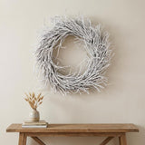 28" White Willow Dried Wreath