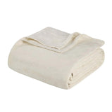 King Ivory Cotton Geometric Blanket