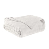 King White Cotton Basketweave Geometric Blanket