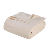 50" X 60" Ivory Cotton Basketweave Geometric Throw Blanket