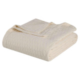 King Ivory Cotton Geometric Blanket