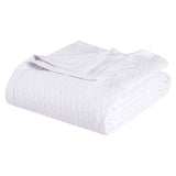 King White Cotton Geometric Blanket