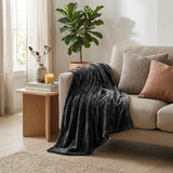 50" X 60" Black Fleece Plush Throw Blanket