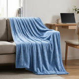 50" X 60" Blue Fleece Plush Throw Blanket