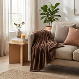 50" X 60" Chocolate Fleece Plush Throw Blanket