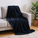50" X 60" Navy Blue Fleece Plush Throw Blanket