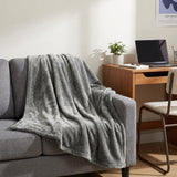 50" X 60" Silver Fleece Plush Throw Blanket