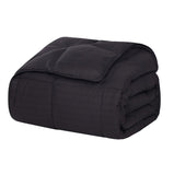 King Black Cotton Striped Blanket