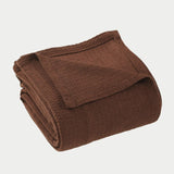 Queen Chocolate Cotton Waffle Weave Blanket