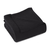 King Black Cotton Waffle Weave Blanket