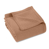 King Camel Cotton Waffle Weave Blanket