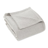 King Silver Cotton Waffle Weave Blanket