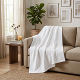 King White Cotton Waffle Weave Honeycomb Blanket