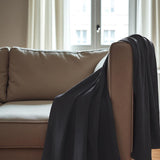 Twin Black Cotton Waffle Weave Blanket