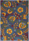 4' X 6' Blue Yellow And Green Indoor Outdoor Area Rug