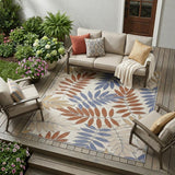 6' X 9' Blue Indoor Outdoor Area Rug