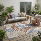 5' X 7' Blue Indoor Outdoor Area Rug