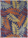 6' X 9' Orange Green And Blue Indoor Outdoor Area Rug