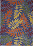 5' X 7' Orange Green And Blue Indoor Outdoor Area Rug