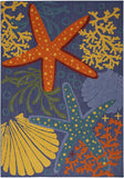4' X 6' Blue Starfish Indoor Outdoor Area Rug
