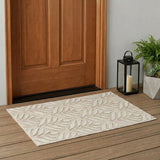 3' X 4' Gray and Ivory Floral Indoor Outdoor Area Rug