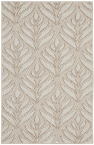 3' X 4' Gray and Ivory Floral Indoor Outdoor Area Rug